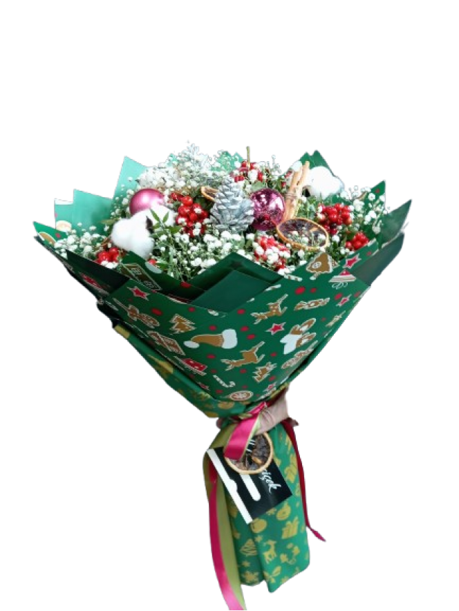 Kokina ve Çam Kozalaklı Yılbaşı Buketi